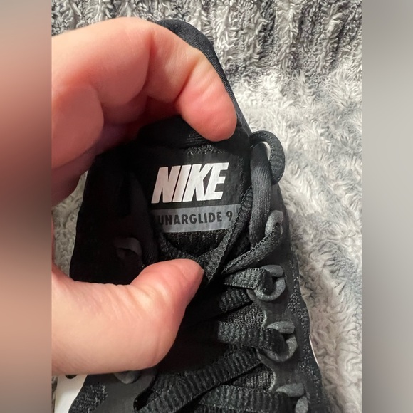 282: Nike Lunarglide  9 (Black/ White- Dark Grey) Size 8 - Picture 8 of 10